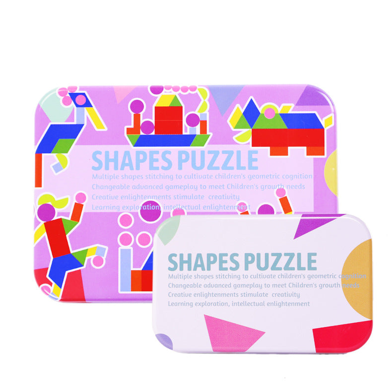 Geometry Puzzle Tangram Wooden Kids Educational Toys