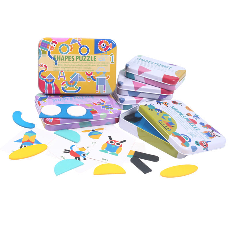 Geometry Puzzle Tangram Wooden Kids Educational Toys