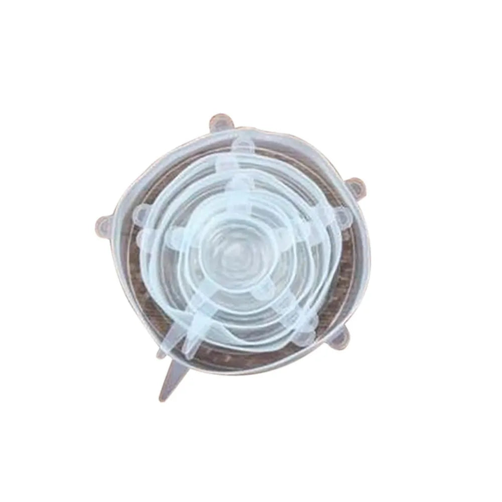 Silicone Stretch Lid White transparent
