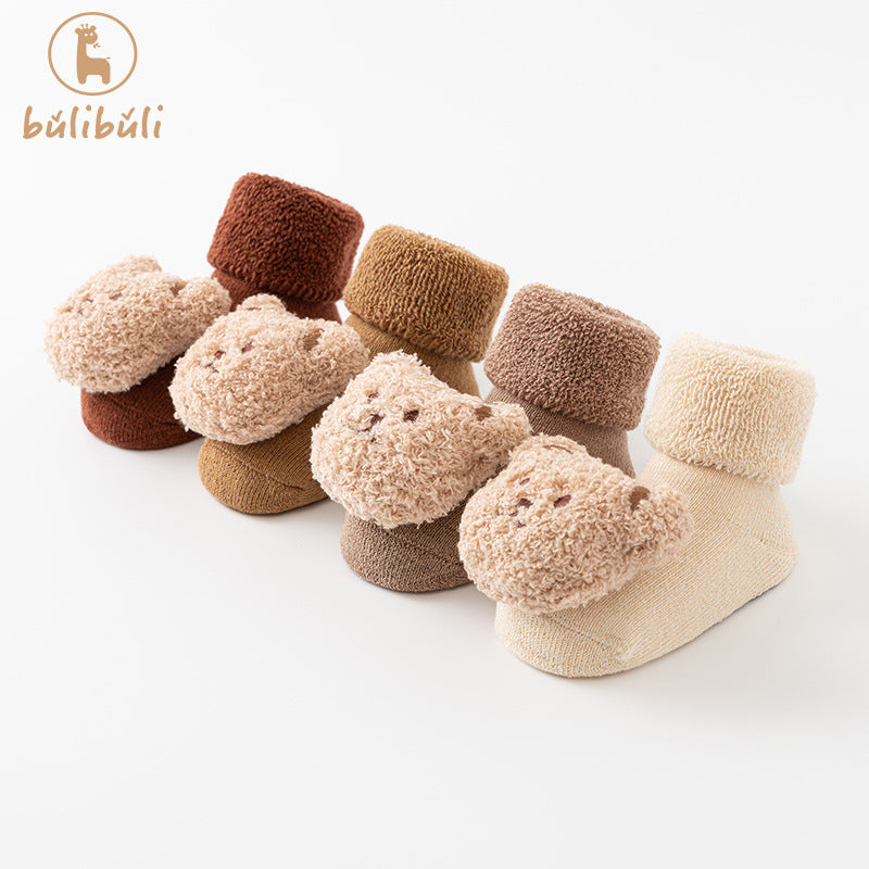 Newborn Baby Autumn and Winter Thick Warm Non-Slip Terry Socks