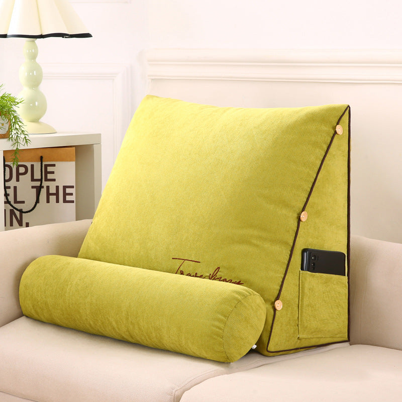 Solid Color Embroidered Triangle Cushion