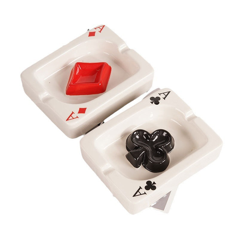 Creative Ceramic Poker Ashtray