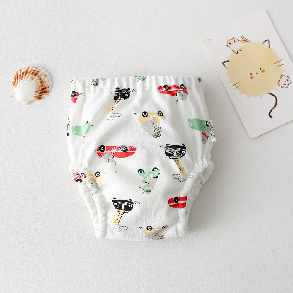 Cartoon Baby Pee Training Pants Pure Cotton Waterproof Diaper