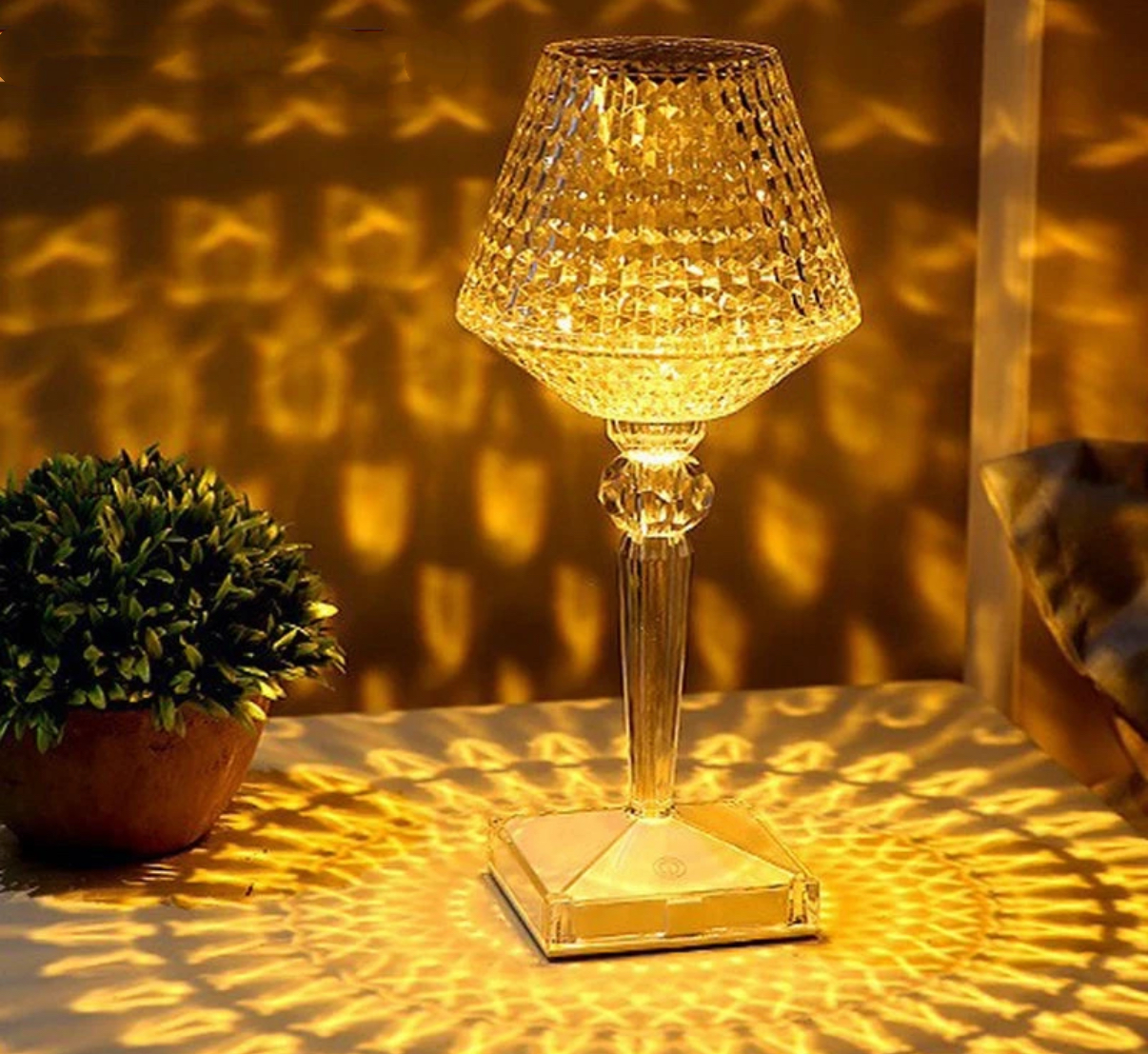 Wine glass table lamp