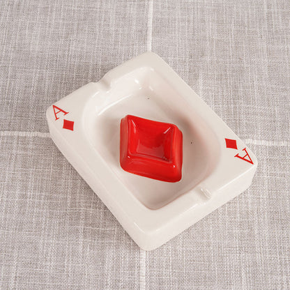 Creative Ceramic Poker Ashtray