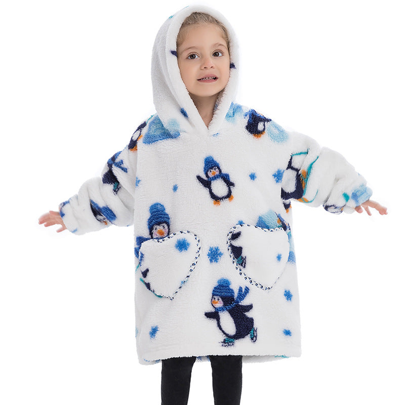 Blanket Hoodie Wearable Blanket Sweatshirt Oversized Insulated Pullover Kids