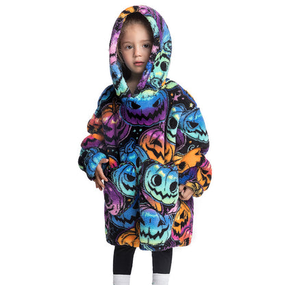 Blanket Hoodie Wearable Blanket Sweatshirt Oversized Insulated Pullover Kids