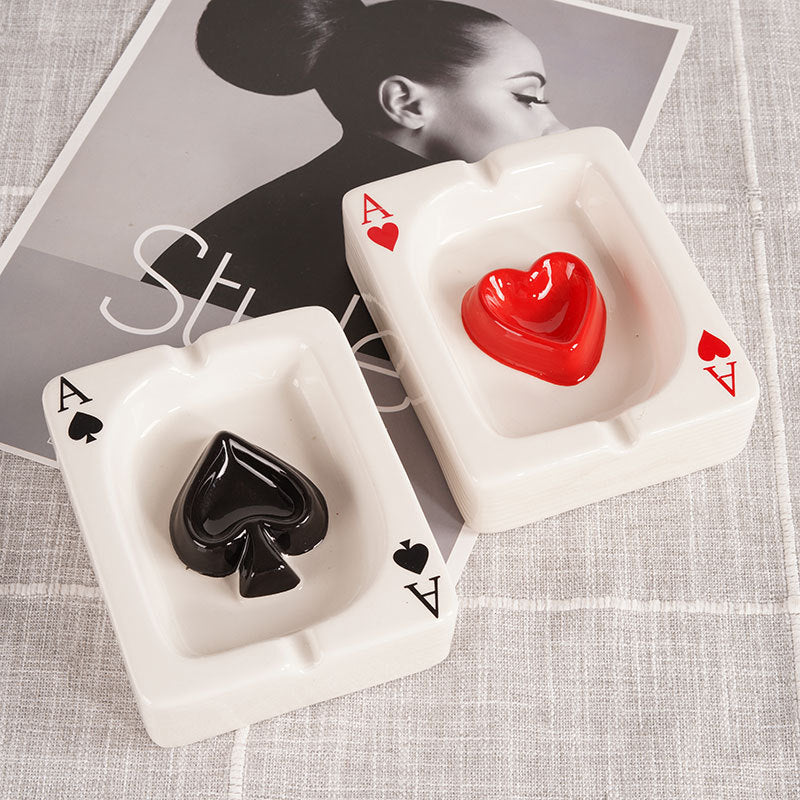 Creative Ceramic Poker Ashtray