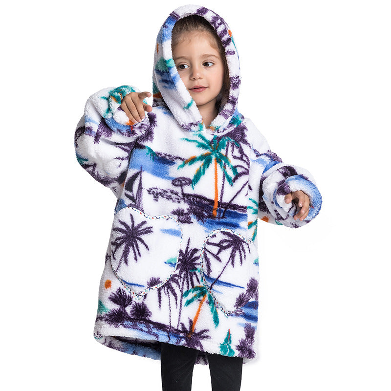 Blanket Hoodie Wearable Blanket Sweatshirt Oversized Insulated Pullover Kids