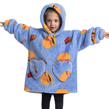 Blanket Hoodie Wearable Blanket Sweatshirt Oversized Insulated Pullover Kids