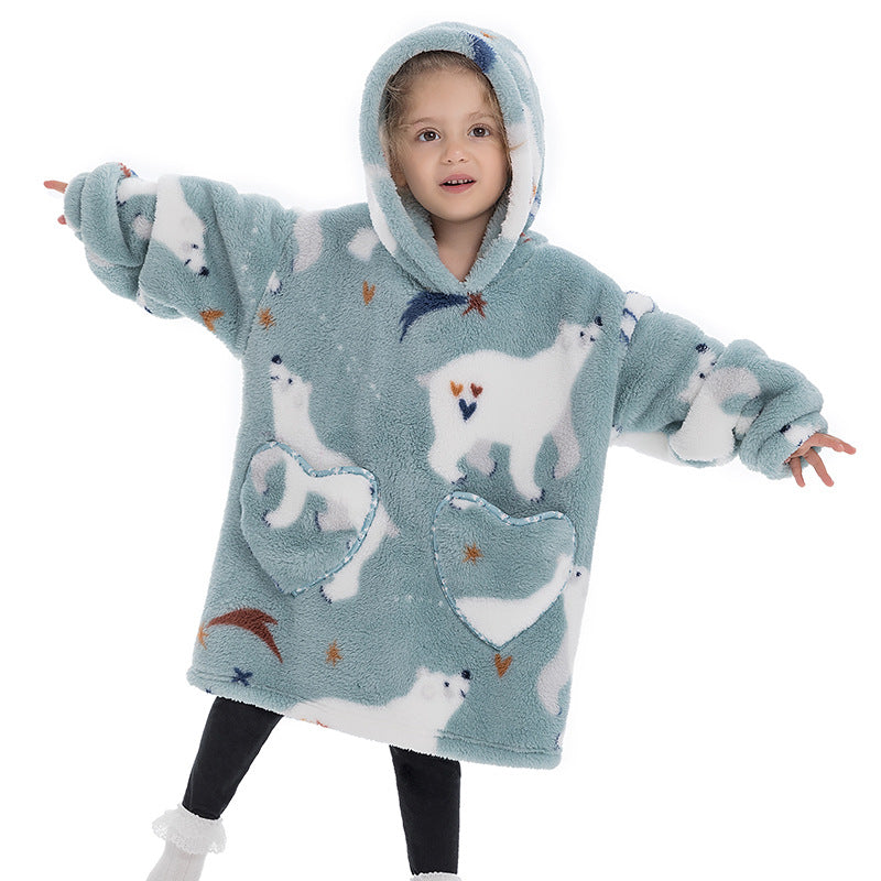 Blanket Hoodie Wearable Blanket Sweatshirt Oversized Insulated Pullover Kids