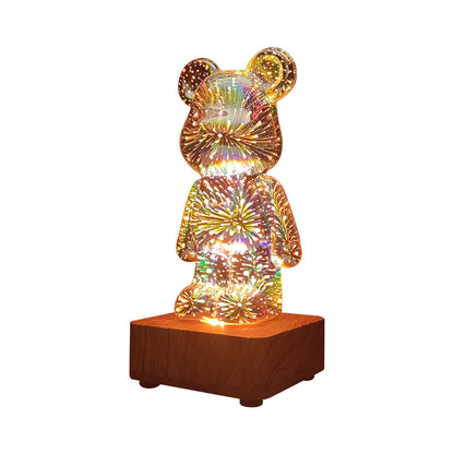 LED 3D Glass Love Bear Night Light