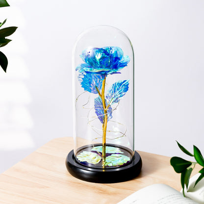 Luminous flower glass cover rose