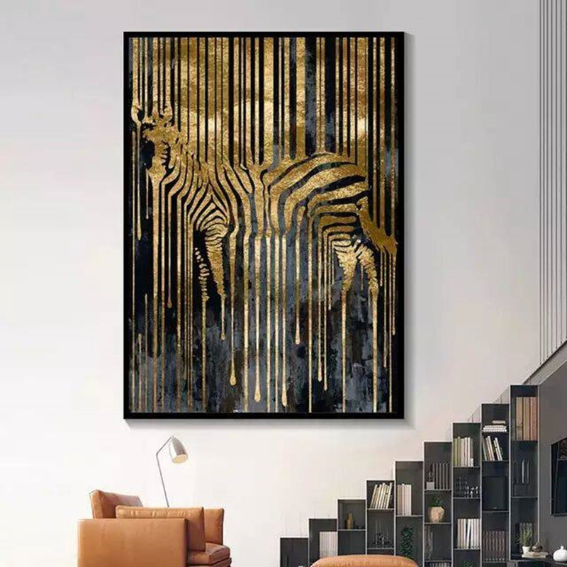 Golden Animal Abstract Art Painting