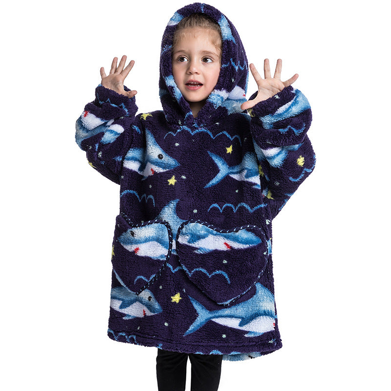 Blanket Hoodie Wearable Blanket Sweatshirt Oversized Insulated Pullover Kids