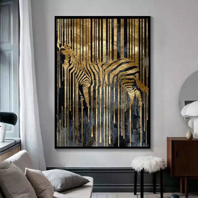 Golden Animal Abstract Art Painting