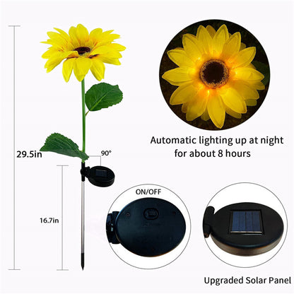 Outdoor Solar Simulation Sunflower Pole Lamp