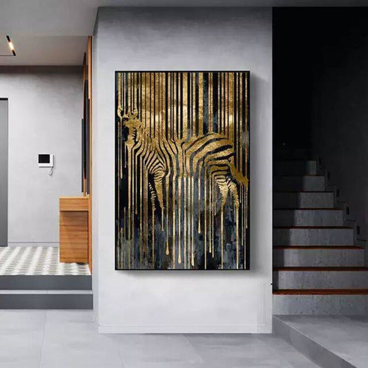 Golden Animal Abstract Art Painting