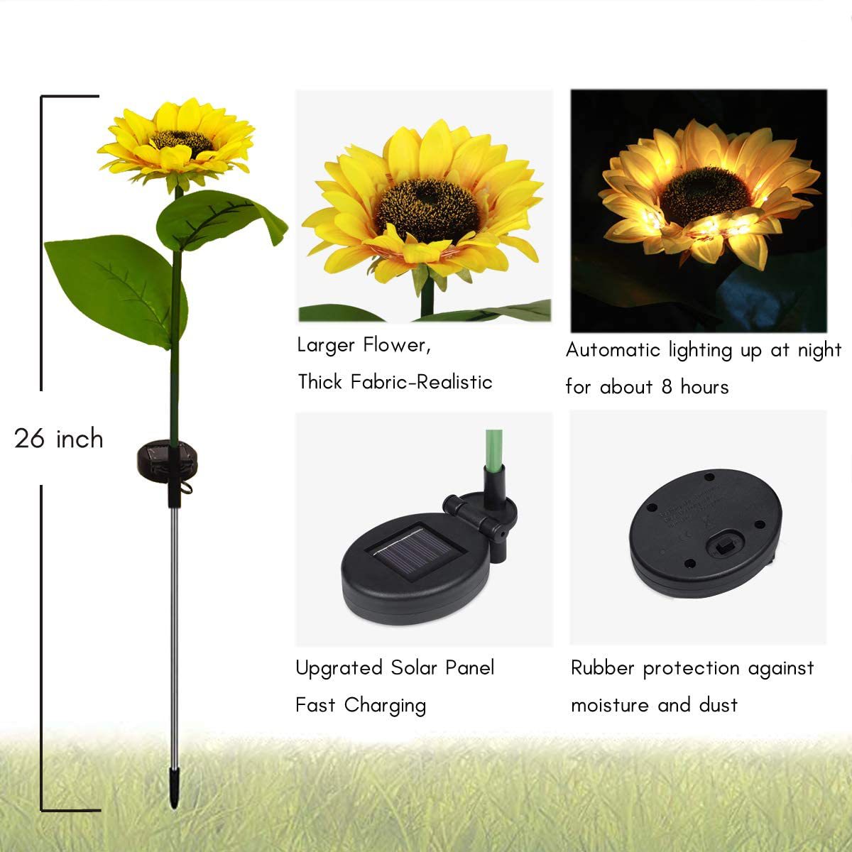 Outdoor Solar Simulation Sunflower Pole Lamp