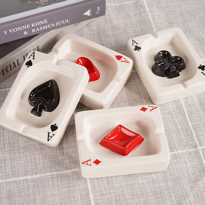 Creative Ceramic Poker Ashtray