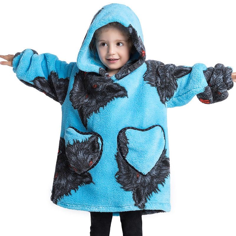 Blanket Hoodie Wearable Blanket Sweatshirt Oversized Insulated Pullover Kids