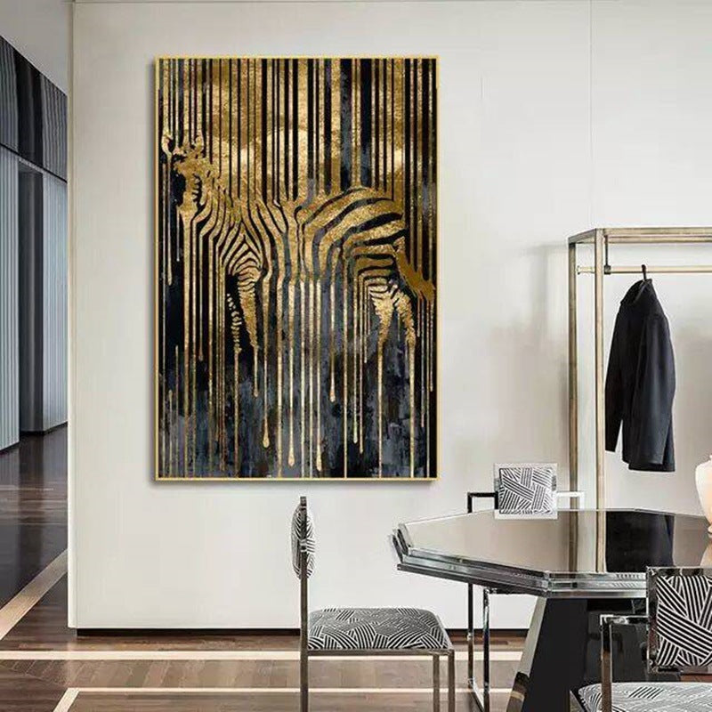 Golden Animal Abstract Art Painting