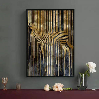 Golden Animal Abstract Art Painting