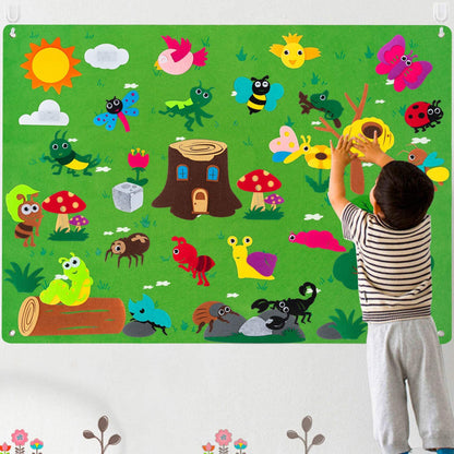 Felt Early Learning Learning Supplies Kids Gift Play Kit Felt Wall Stickers Hanging Gifts Insect Story Set