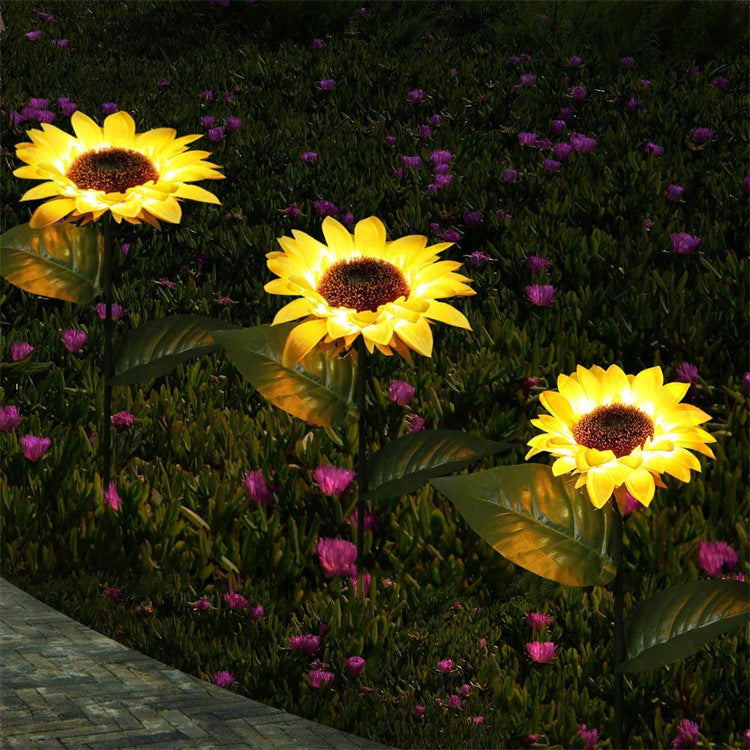 Outdoor Solar Simulation Sunflower Pole Lamp