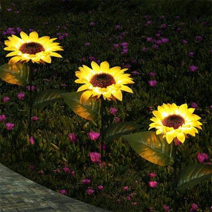 Outdoor Solar Simulation Sunflower Pole Lamp